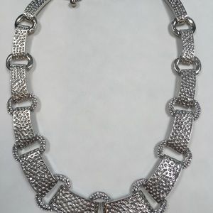 Link Rhinestone Silver a Color Necklace
